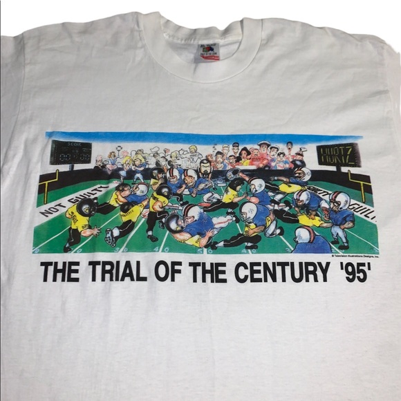 Vintage 1995 OJ Simpson Trial of the Century Football Single Stitch Shirt - Picture 2 of 4
